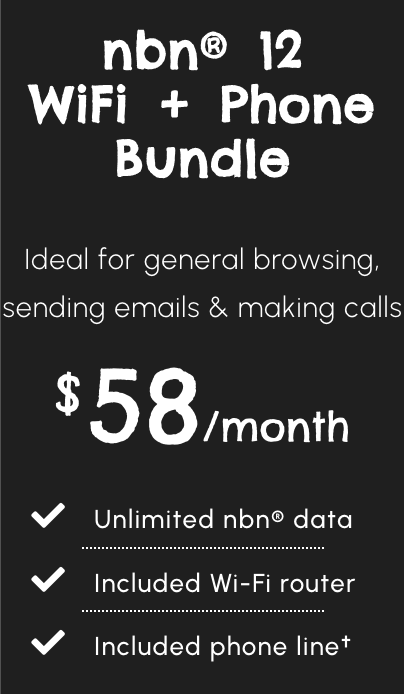 NBN® 12 WiFi + Phone Bundle (monthly)