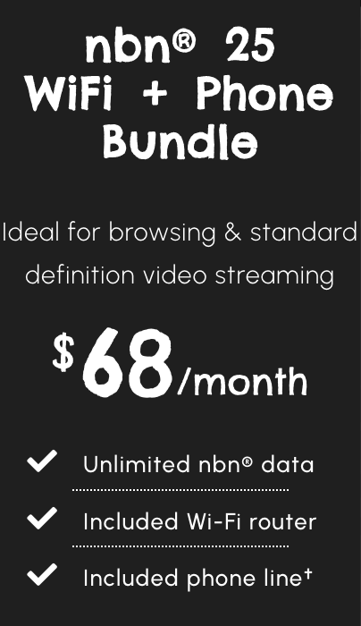 NBN® 25 WiFi + Phone Bundle (monthly)