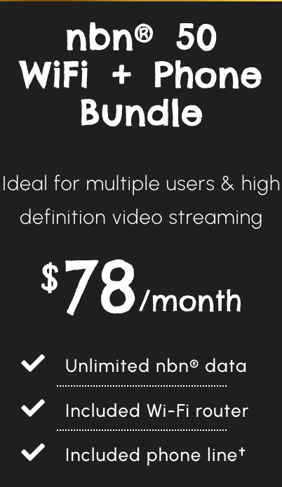 NBN® 50 WiFi + Phone Bundle (monthly)