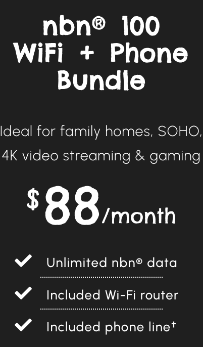 NBN® 100 WiFi + Phone Bundle (monthly)