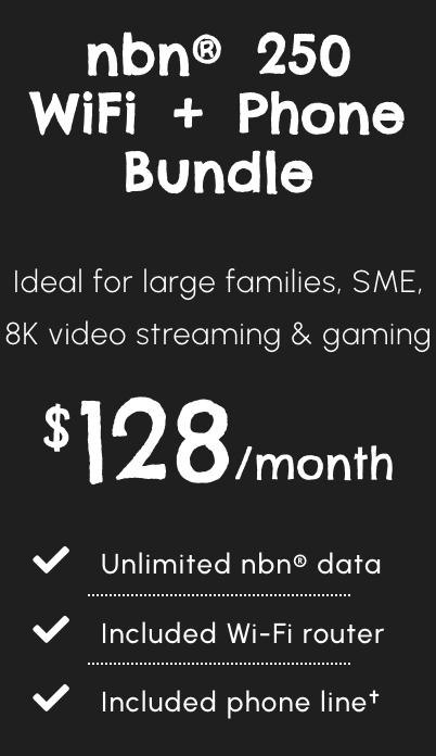 NBN® 250 WiFi + Phone Bundle (monthly)