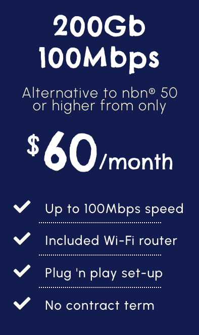 Wireless 200Gb 100Mbps (monthly)